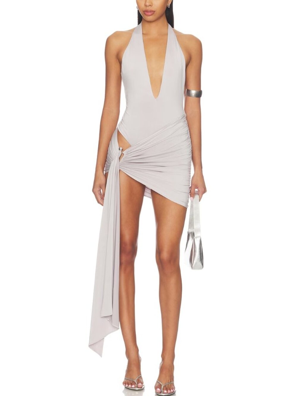 Revolve NBD Sarover Mini Dress NWT Grey Cut-Out